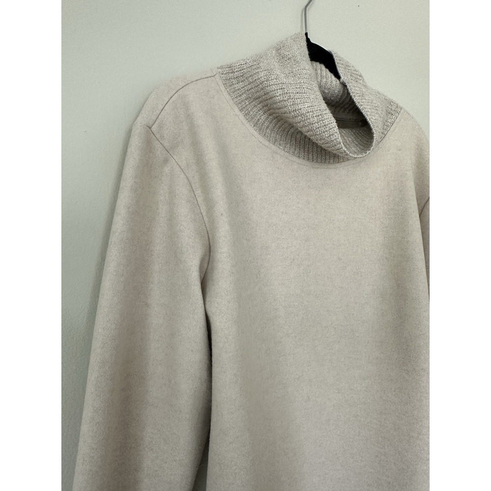 Banana Republic Oatmeal Turtleneck Sweater Size Large Neutral Capsule Wardrobe - Picture 5 of 15
